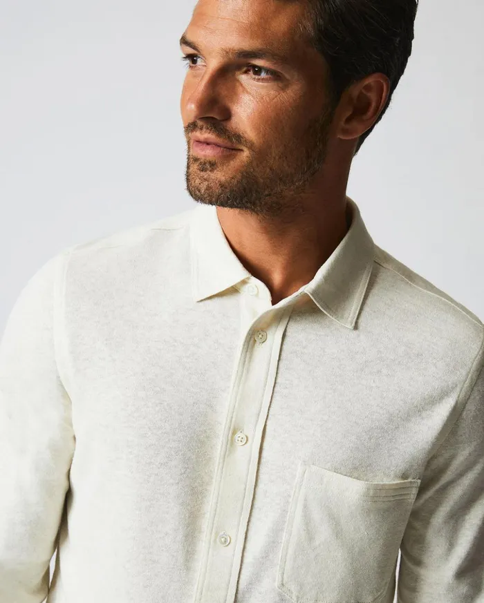 Shirting Men Billy Reid Ls Hemp Cotton Knit Shirt Tinted White