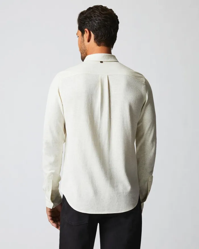 Shirting Men Billy Reid Ls Hemp Cotton Knit Shirt Tinted White