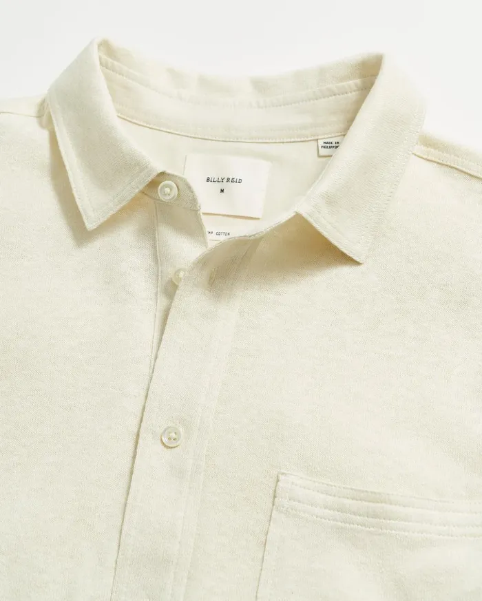 Shirting Men Billy Reid Ls Hemp Cotton Knit Shirt Tinted White
