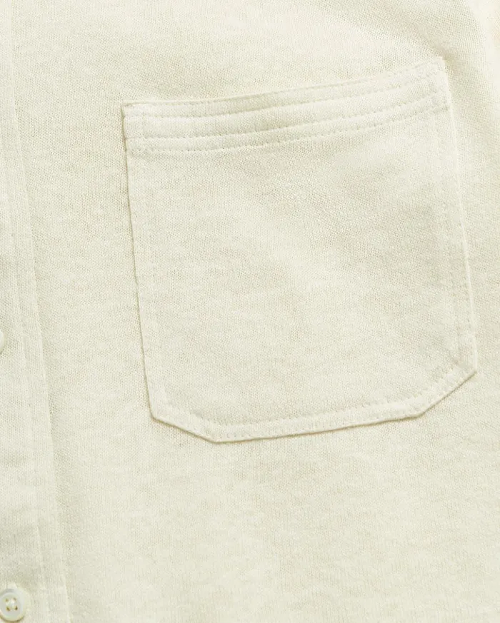Shirting Men Billy Reid Ls Hemp Cotton Knit Shirt Tinted White