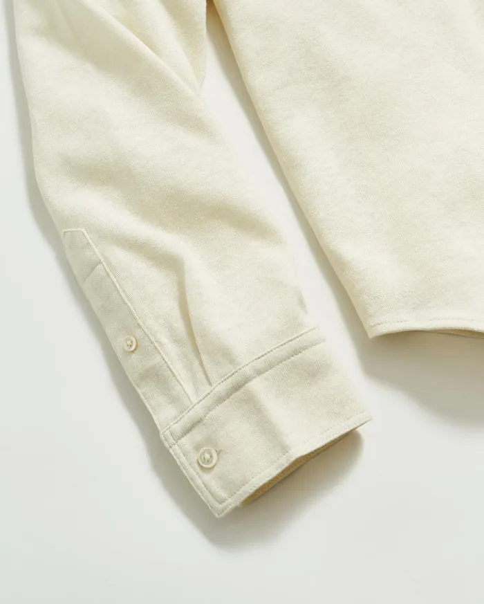 Shirting Men Billy Reid Ls Hemp Cotton Knit Shirt Tinted White