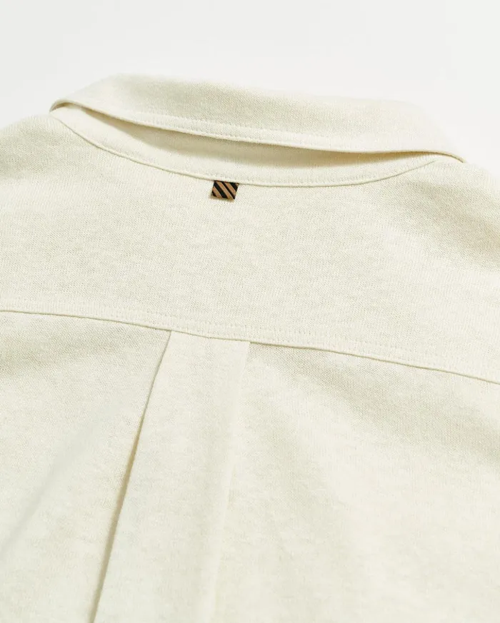 Shirting Men Billy Reid Ls Hemp Cotton Knit Shirt Tinted White