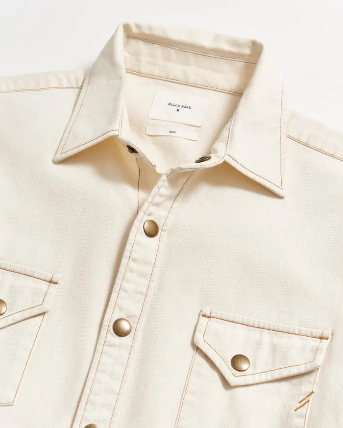 Shirting Men Billy Reid Shoals Twill Shirt Natural