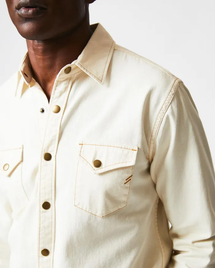 Shirting Men Billy Reid Shoals Twill Shirt Natural