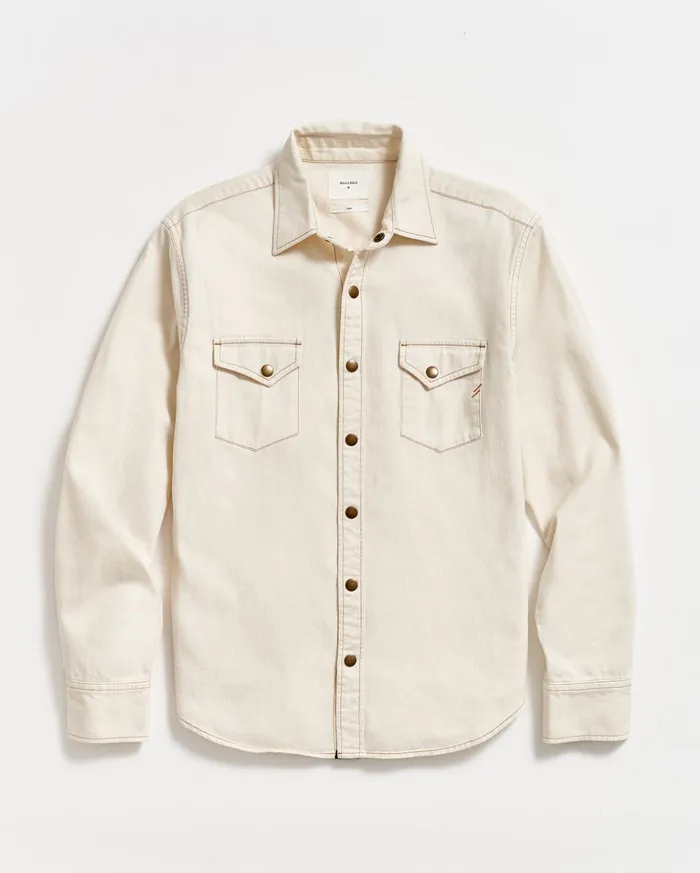 Shirting Men Billy Reid Shoals Twill Shirt Natural