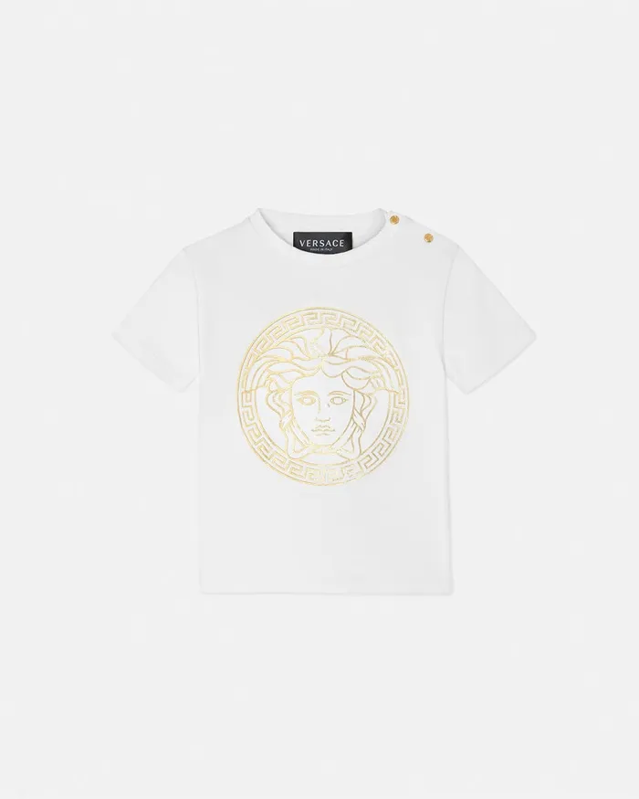 Shirts and Tshirts Kids Versace Medusa Baby TShirt Whiteprint