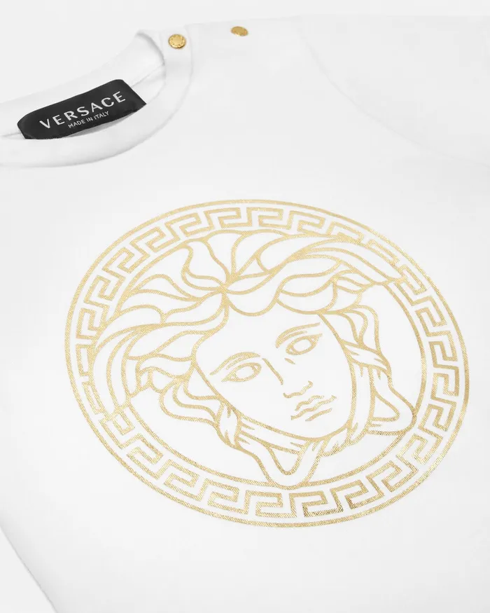 Shirts and Tshirts Kids Versace Medusa Baby TShirt Whiteprint