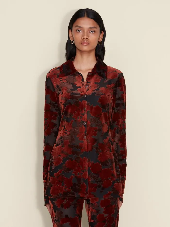 Shirts and Tops Women Holzweiler Cissi Devore Shirt Brown Mix