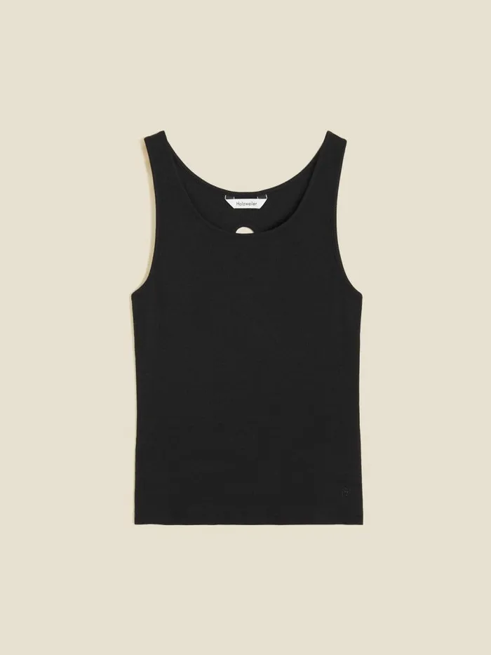 Shirts and Tops Women Holzweiler Fitted Rib Singlet Black