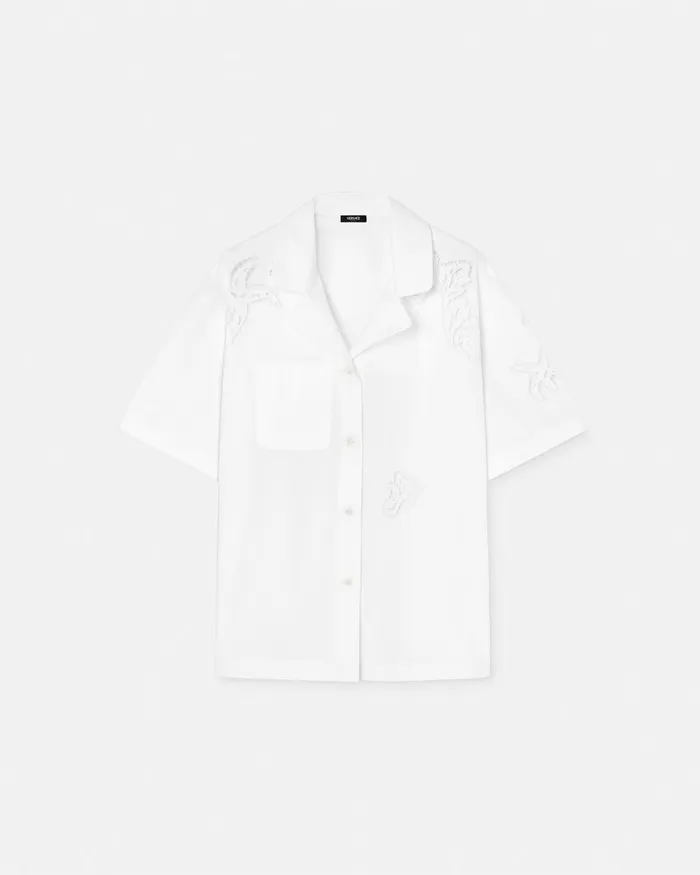 Shirts and Tops Women Versace Embroidered Sangallo Shirt White