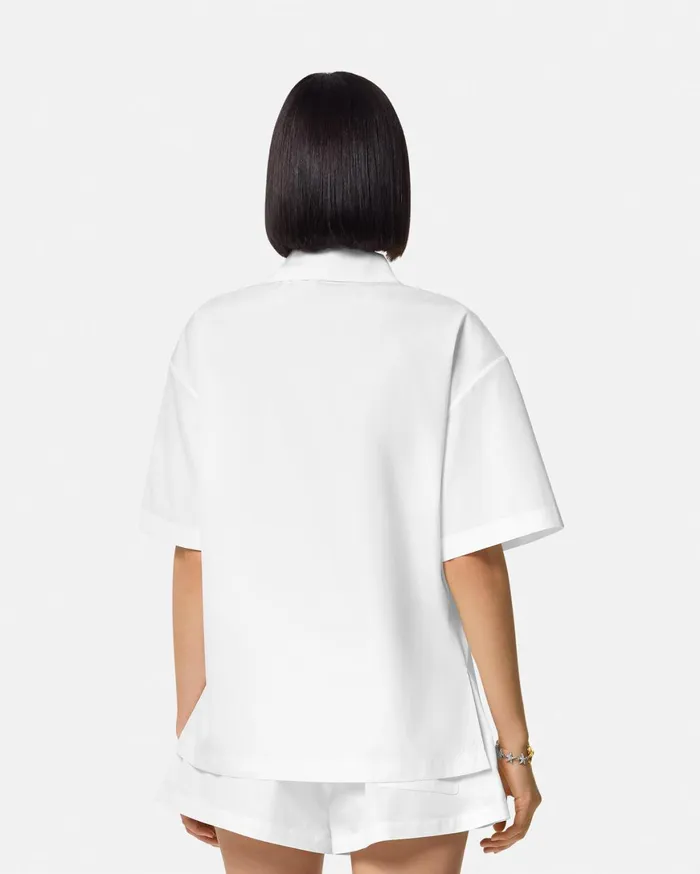 Shirts and Tops Women Versace Embroidered Sangallo Shirt White
