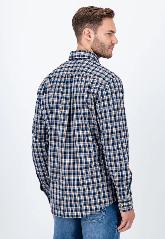 Shirts Men FYNCHHATTON Carroted Shirt With Buttondown Collar Navywhite