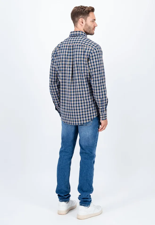 Shirts Men FYNCHHATTON Carroted Shirt With Buttondown Collar Navywhite