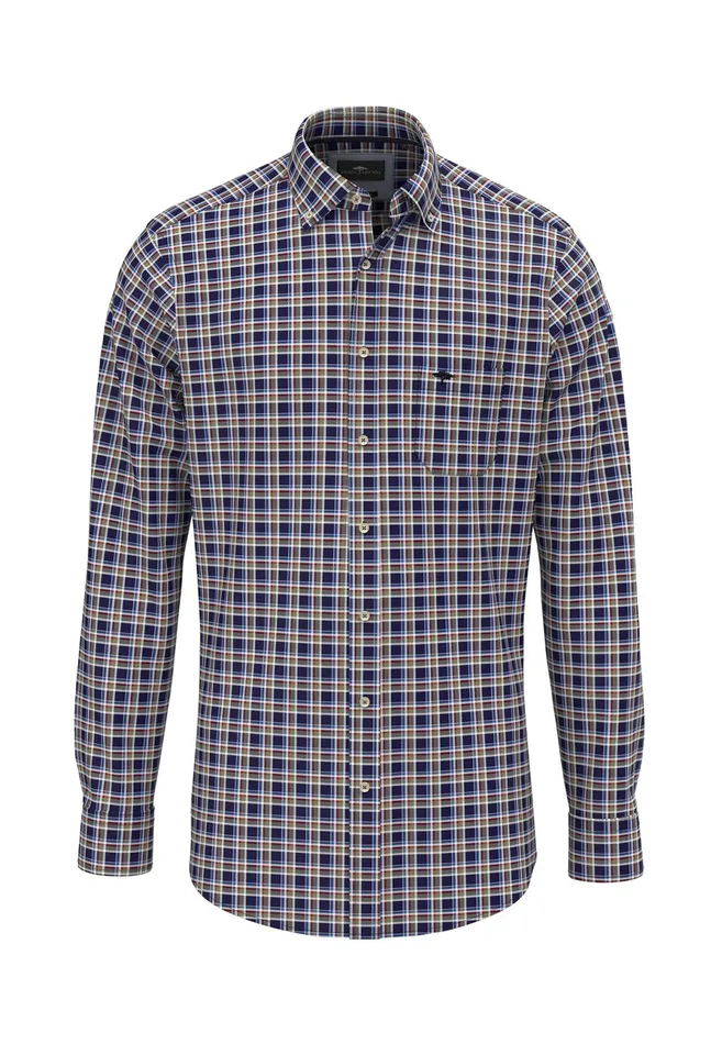 Shirts Men FYNCHHATTON Carroted Shirt With Buttondown Collar Navywhite