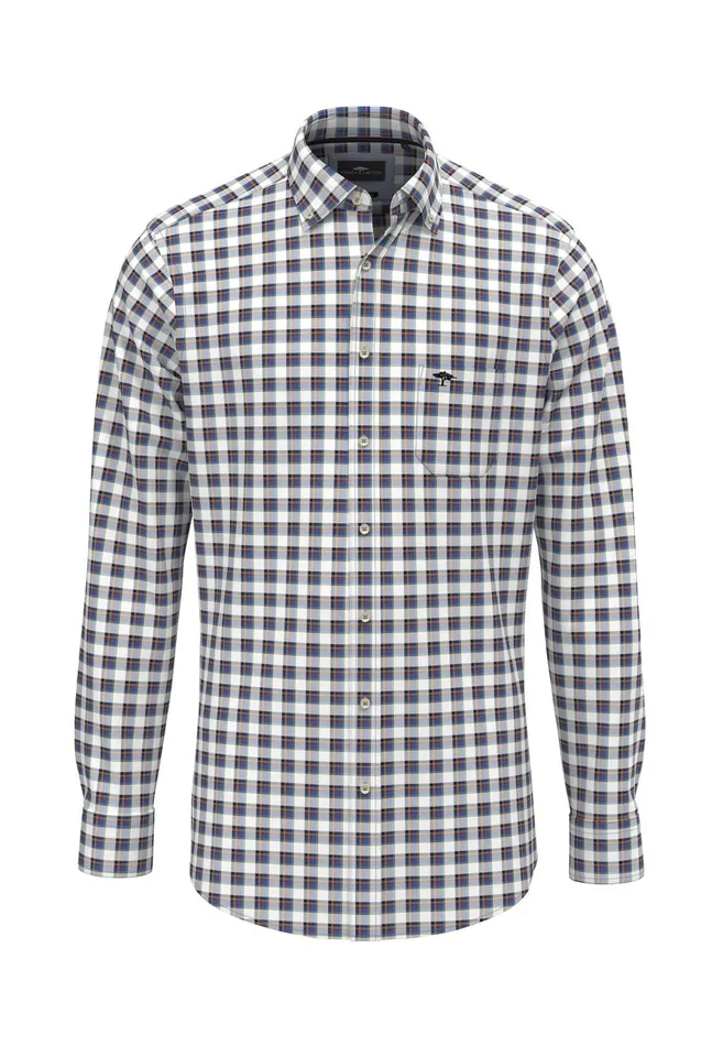 Shirts Men FYNCHHATTON Carroted Shirt With Buttondown Collar Navywhite