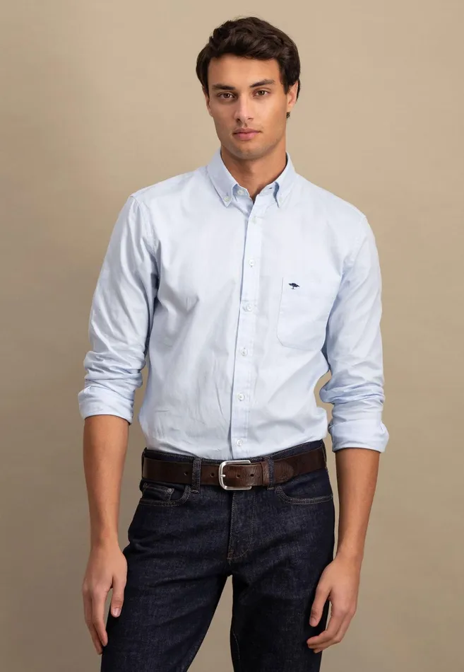 Shirts Men FYNCHHATTON Cotton Shirt With A Buttondown Collar Soft Bluenavycloud Bluewhite Shirts Men FYNCHHATTON Cotton Shirt With A Buttondown Collar Soft Bluenavycloud Bluewhite