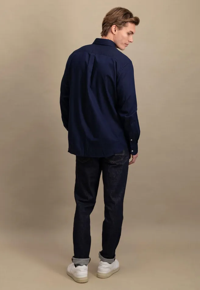 Shirts Men FYNCHHATTON Cotton Shirt With A Buttondown Collar Soft Bluenavycloud Bluewhite