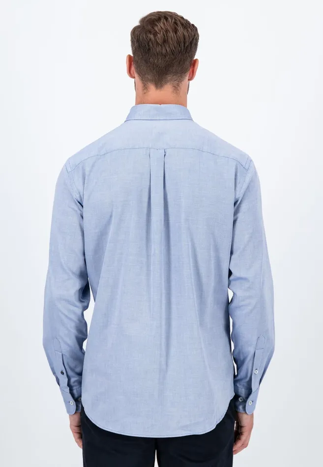Shirts Men FYNCHHATTON Cotton Shirt With A Buttondown Collar Soft Bluenavycloud Bluewhite