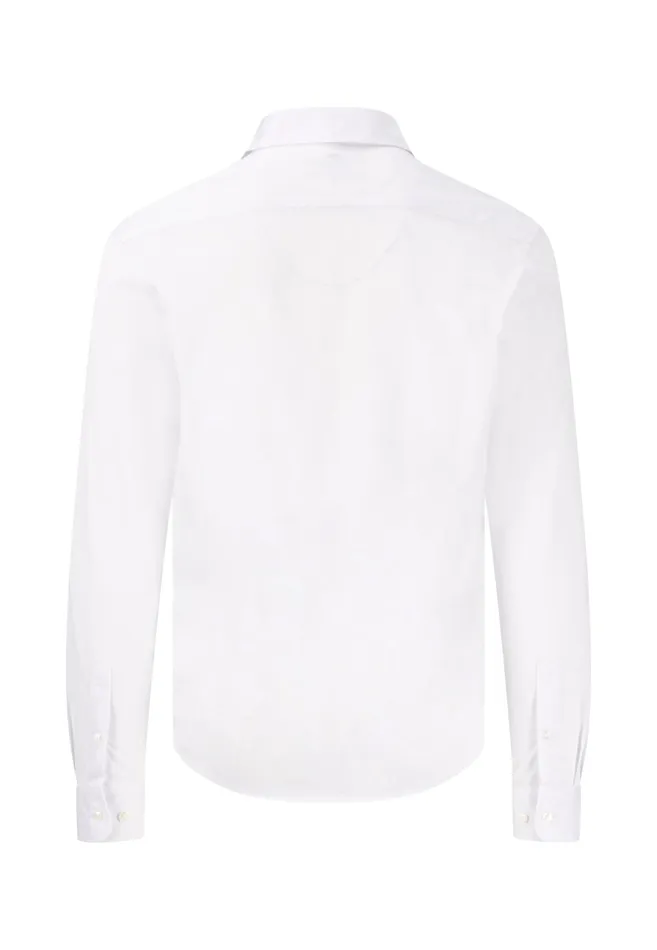 Shirts Men FYNCHHATTON Cotton Shirt With A Caps Collar Whitecrystal Bluenavy