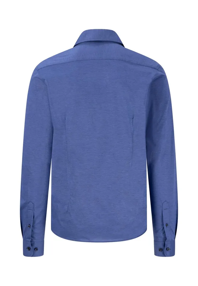 Shirts Men FYNCHHATTON Cotton Shirt With A Caps Collar Whitecrystal Bluenavy