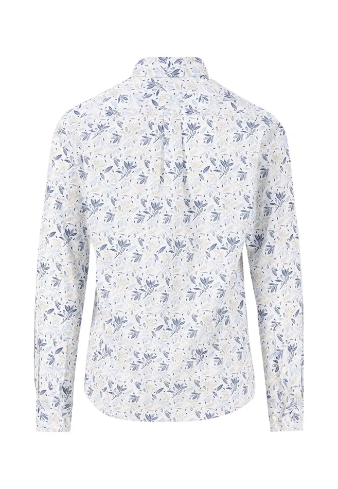 Shirts Men FYNCHHATTON Cotton Shirt With Floral All overprint Navysummer Breezestrong Blue
