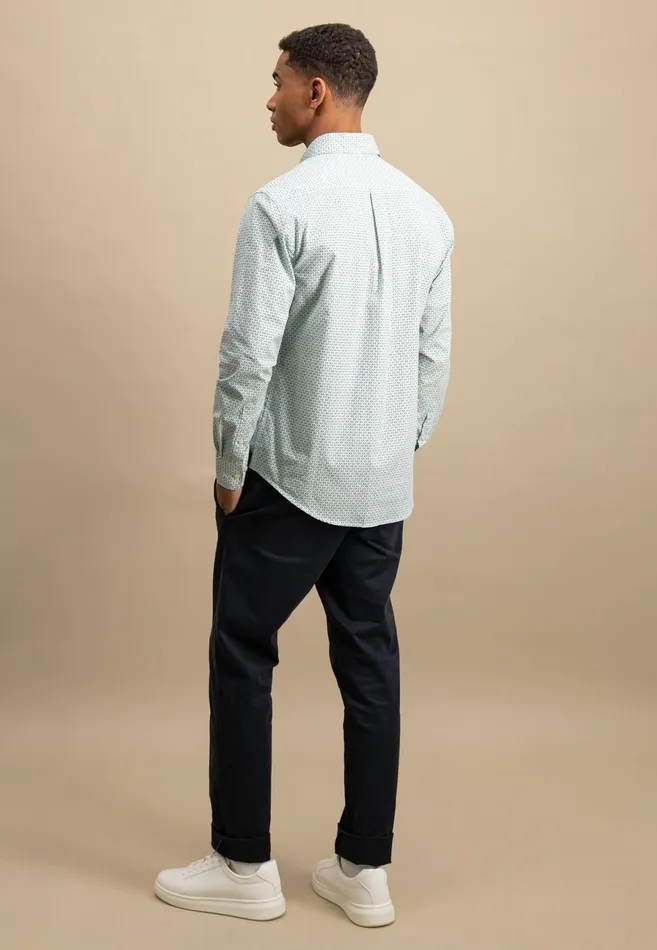 Shirts Men FYNCHHATTON Cotton Shirt With Point Pattern photos Are Missing Poppy Redturf Greensummer Breeze