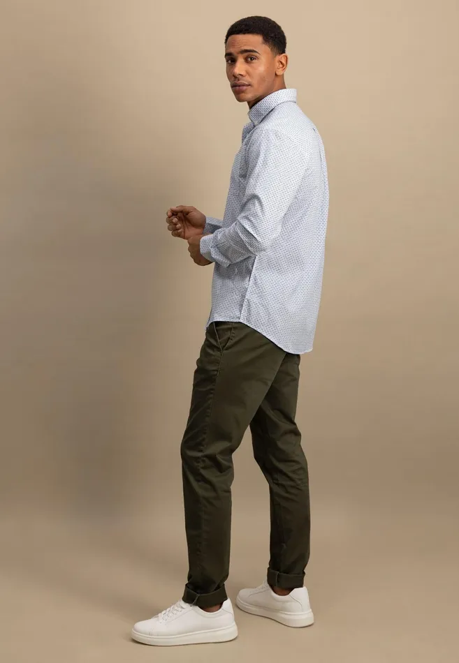 Shirts Men FYNCHHATTON Cotton Shirt With Point Pattern photos Are Missing Poppy Redturf Greensummer Breeze