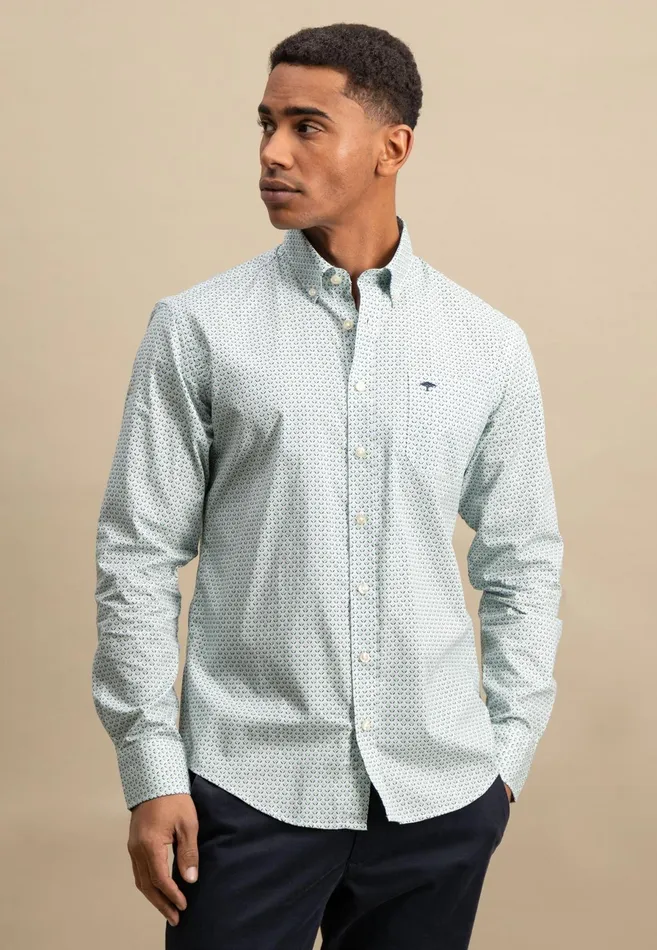Shirts Men FYNCHHATTON Cotton Shirt With Point Pattern photos Are Missing Poppy Redturf Greensummer Breeze