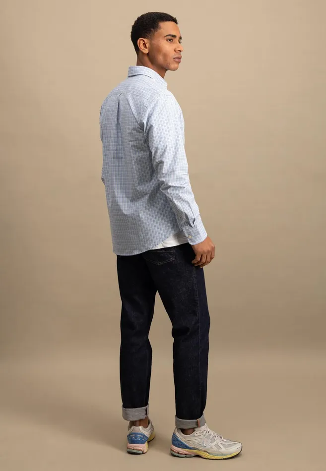 Shirts Men FYNCHHATTON Finely Checked Shirt With A Logodail Summer Breezepoppy Red
