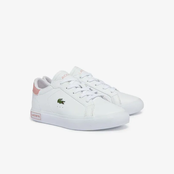 Shoes and Accessories Kids Lacoste Children039s Powercourt Sneakers Whtlt Pink 1y9