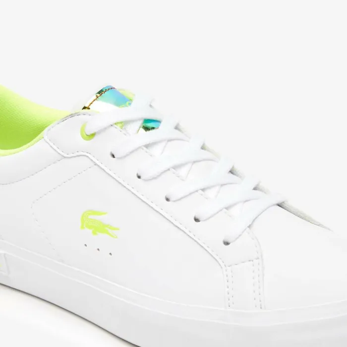 Shoes and Accessories Kids Lacoste Juniors039 Powercourt Heel Pop Sneakers Whtylw V05