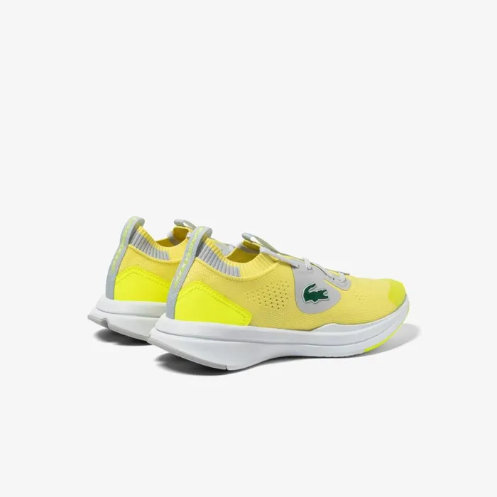 Shoes and Accessories Kids Lacoste Juniors039 Run Spin Knit Sneakers Ylwlt Gry 382
