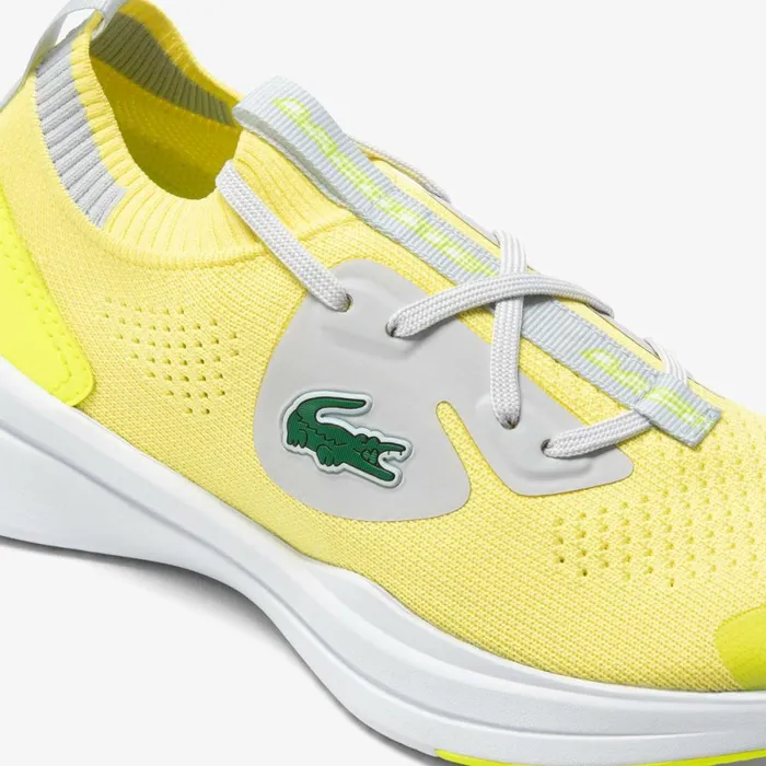 Shoes and Accessories Kids Lacoste Juniors039 Run Spin Knit Sneakers Ylwlt Gry 382