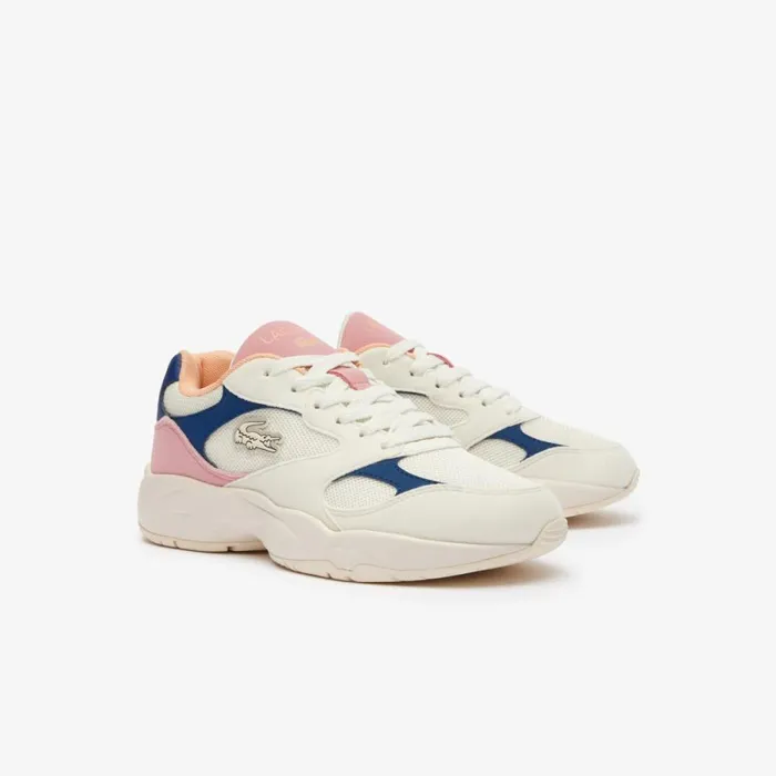 Shoes and Accessories Kids Lacoste Juniors039 Storm 96 Lo Vintage Sneakers Off Whtpnk 06c
