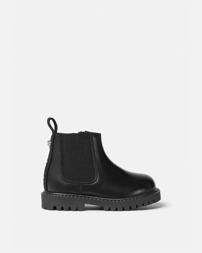 Shoes Kids Versace Medusa Leather Baby Ankle Boots Blacksilver