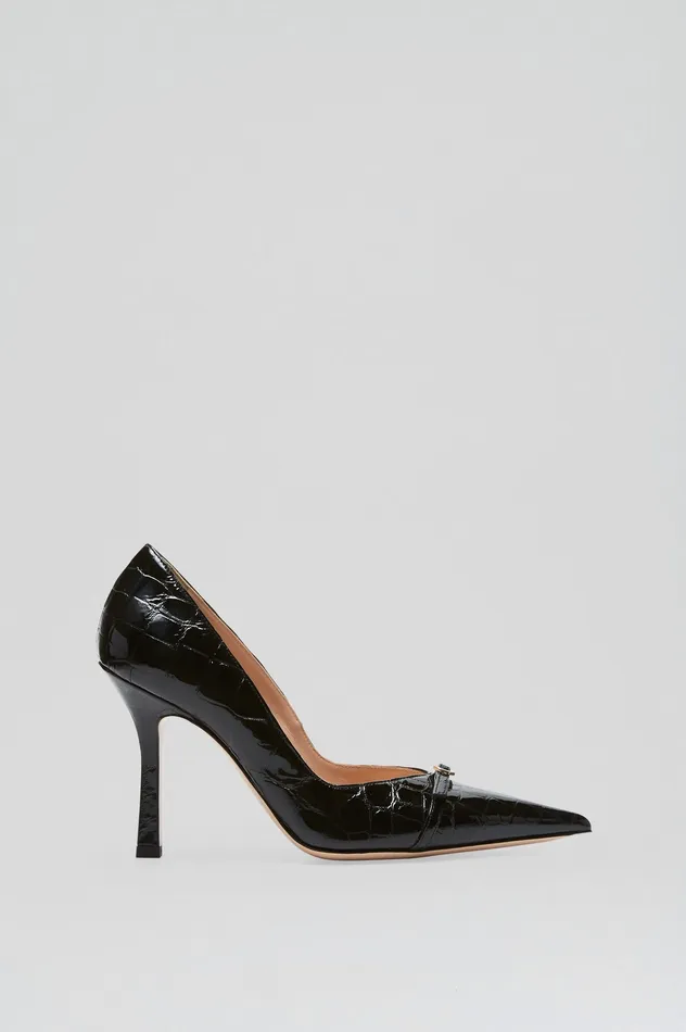 Shoes Scanlan Theodore Women LEATHER EMBOSSED PUMP 95 BLACK Shoes Scanlan Theodore Women LEATHER EMBOSSED PUMP 95 BLACK