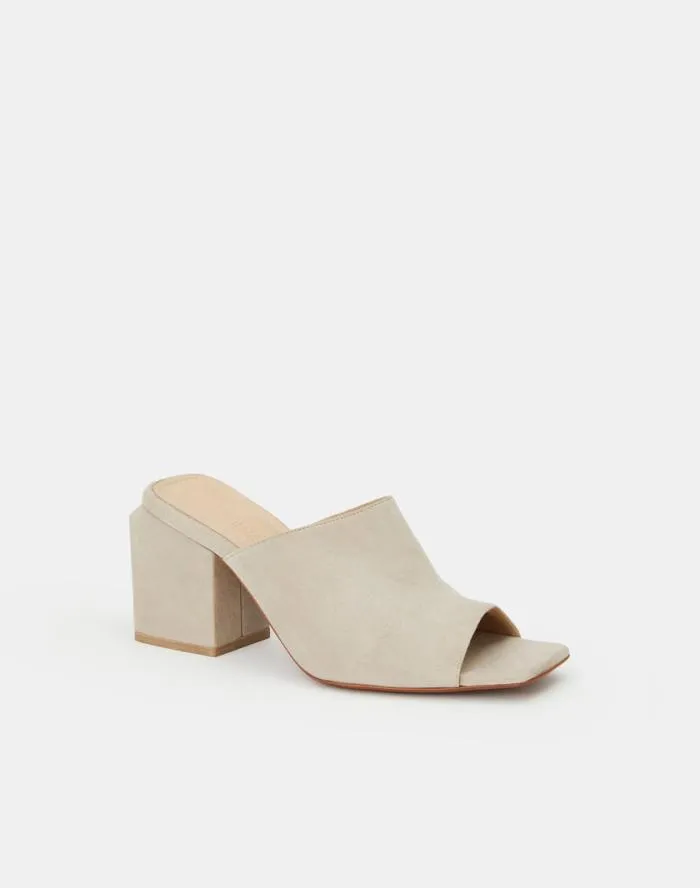Shoes Suede Heeled Mule Sandstone Lafayette 148 New York Sandals