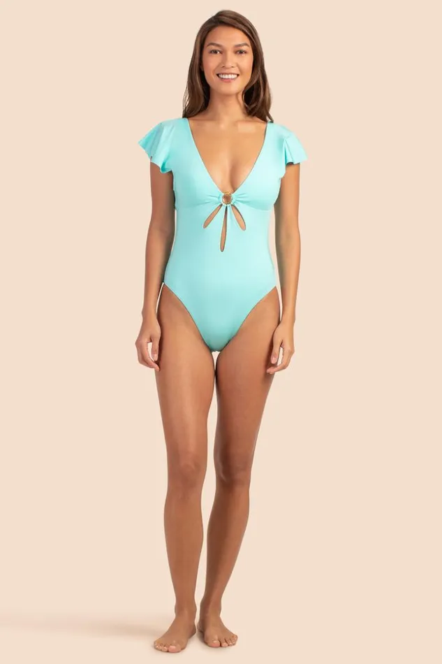 SHOP Trina Turk ONE PIECE SWIMWEAR MONACO SOLIDS FLUTTER MAILLOT