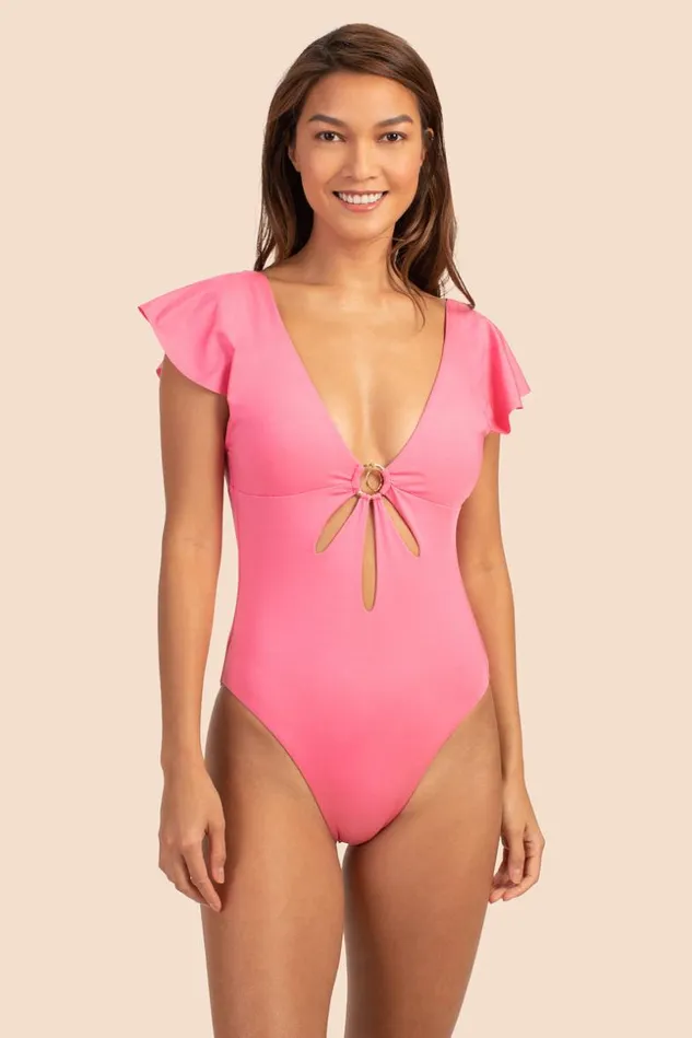 SHOP Trina Turk ONE PIECE SWIMWEAR MONACO SOLIDS FLUTTER MAILLOT