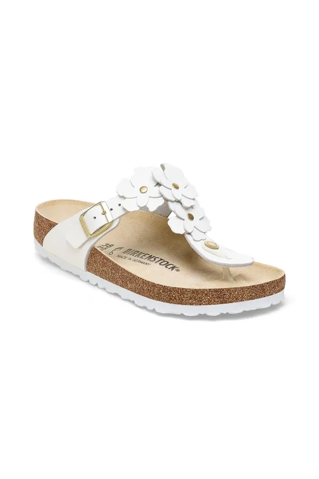 SHOP Trina Turk SHOES WOMEN039S GIZEH WHITE LEATHER FLOWER THONG SANDAL