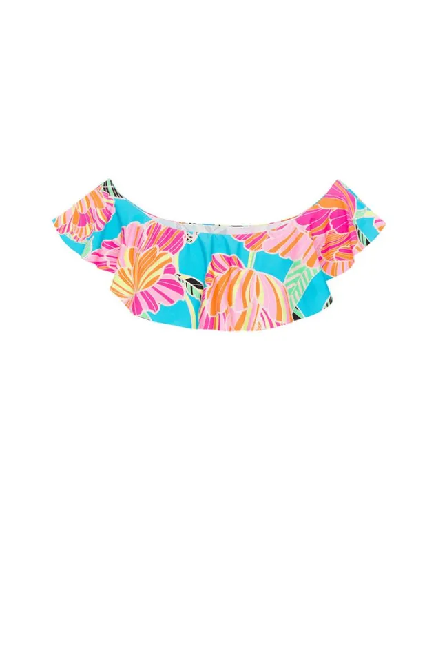 SHOP Trina Turk SWIM TOPS WOMEN039S POPPY OFF THE SHOULDER RUFFLE BANDEAU SWIM TOP