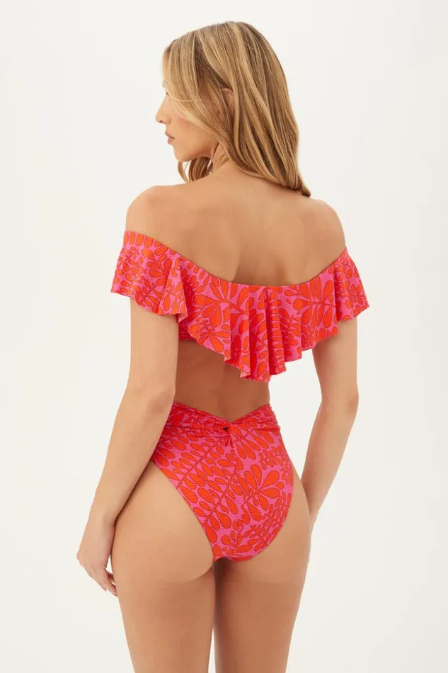 SHOP Trina Turk SWIM TOPS WOMEN039S TRELLIS OFF THE SHOULDER RUFFLE BANDEAU SWIM TOP