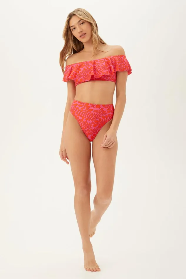 SHOP Trina Turk SWIM TOPS WOMEN039S TRELLIS OFF THE SHOULDER RUFFLE BANDEAU SWIM TOP