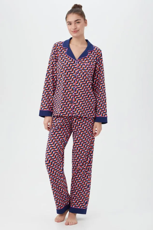 SHOP Trina Turk WOMEN039S SLEEPWEAR GEO RAINBOW WOMEN039S LONG SLEEVE LONG PANT JERSEY PJ SET SHOP Trina Turk WOMEN039S SLEEPWEAR GEO RAINBOW WOMEN039S LONG SLEEVE LONG PANT JERSEY PJ SET