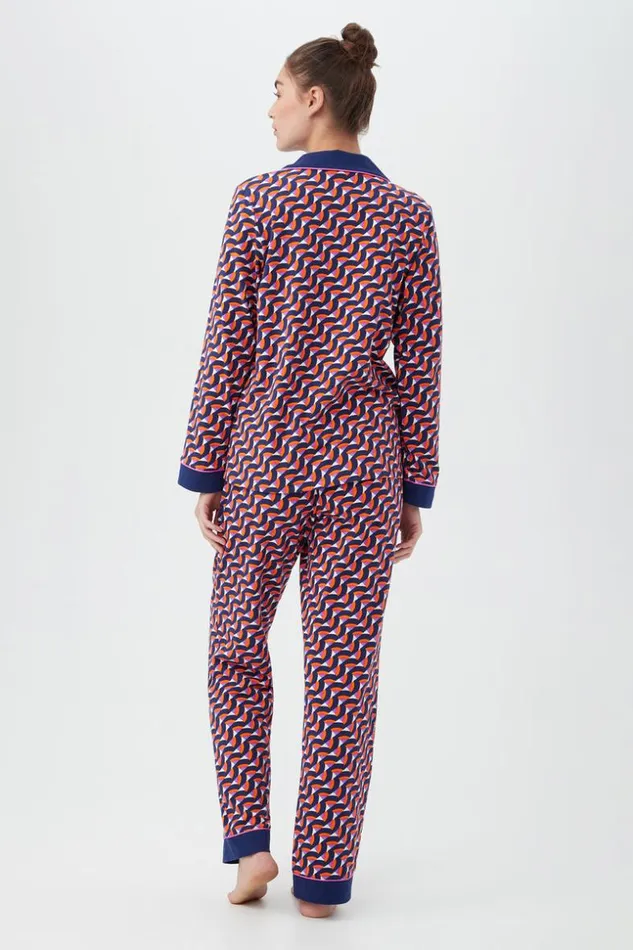 SHOP Trina Turk WOMEN039S SLEEPWEAR GEO RAINBOW WOMEN039S LONG SLEEVE LONG PANT JERSEY PJ SET