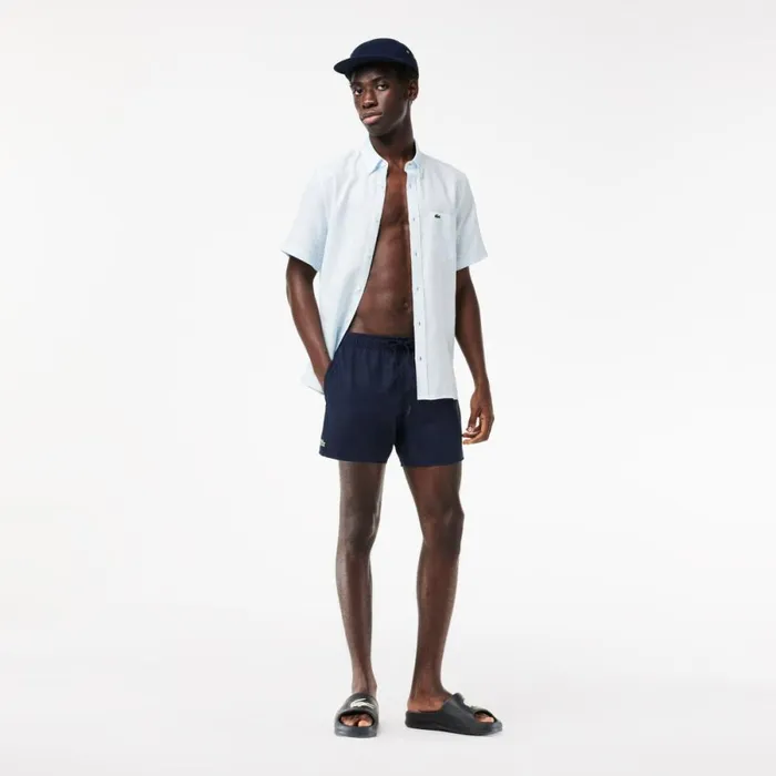 Shorts and Swim Men Lacoste Men039s Lightweight Swim Shorts Navy Blue Green 802