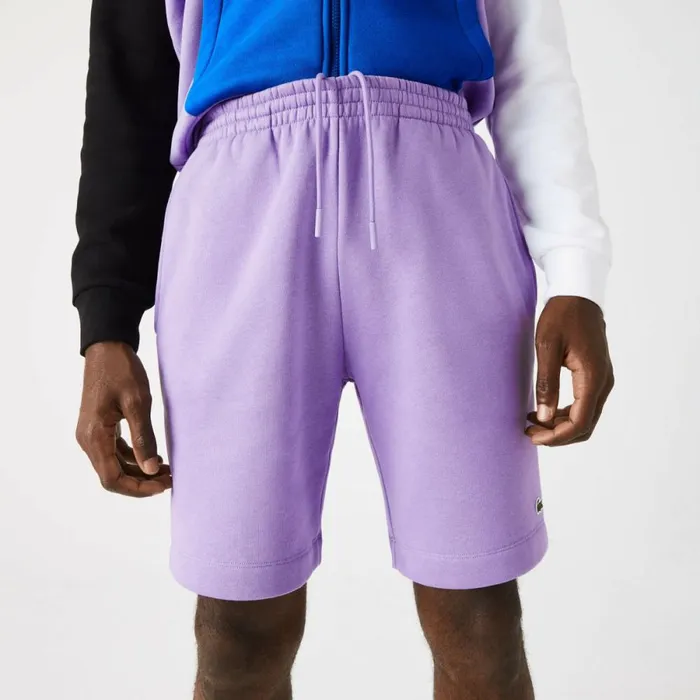 Shorts and Swim Men Lacoste Men039s Regular Fit Fleece Shorts Purple Gfu