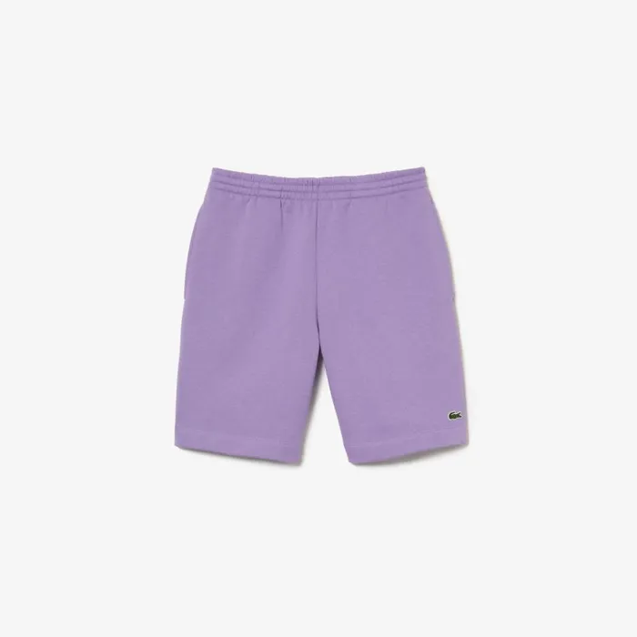 Shorts and Swim Men Lacoste Men039s Regular Fit Fleece Shorts Purple Gfu