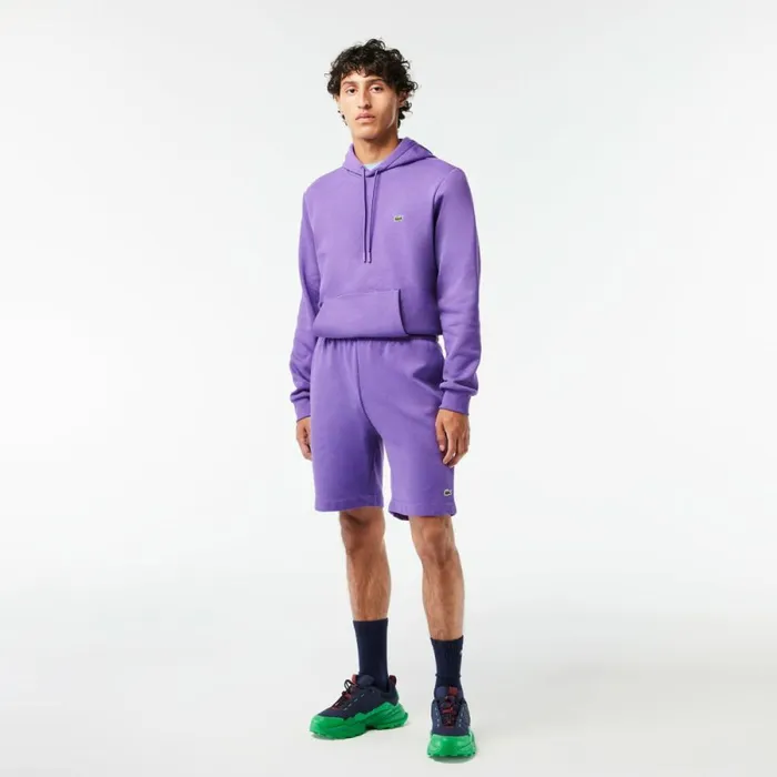 Shorts and Swim Men Lacoste Men039s Regular Fit Fleece Shorts Purple Sgi