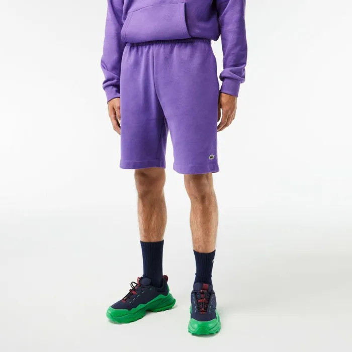 Shorts and Swim Men Lacoste Men039s Regular Fit Fleece Shorts Purple Sgi